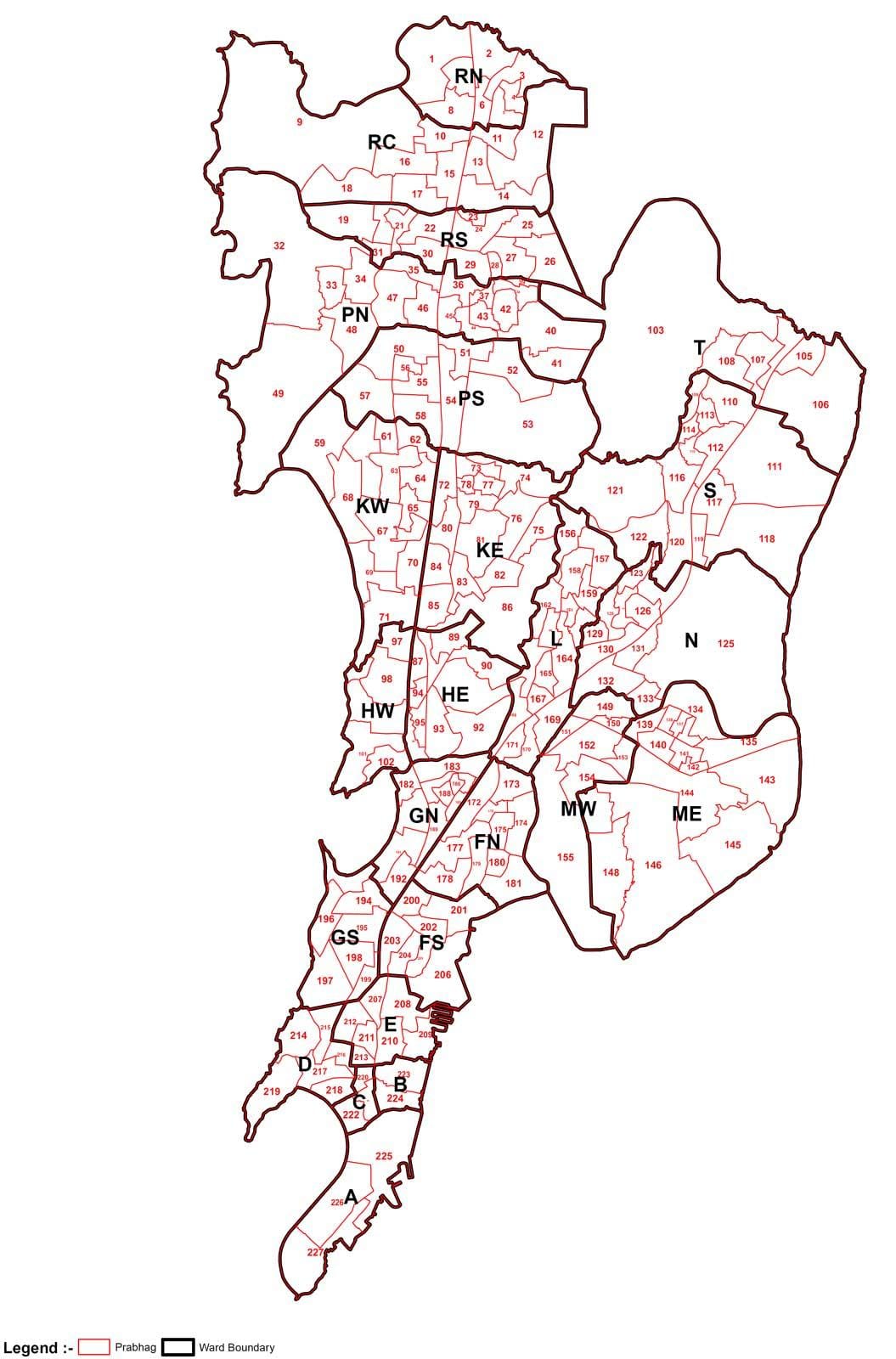 मुंबई मानचित्र क्षेत्र वार