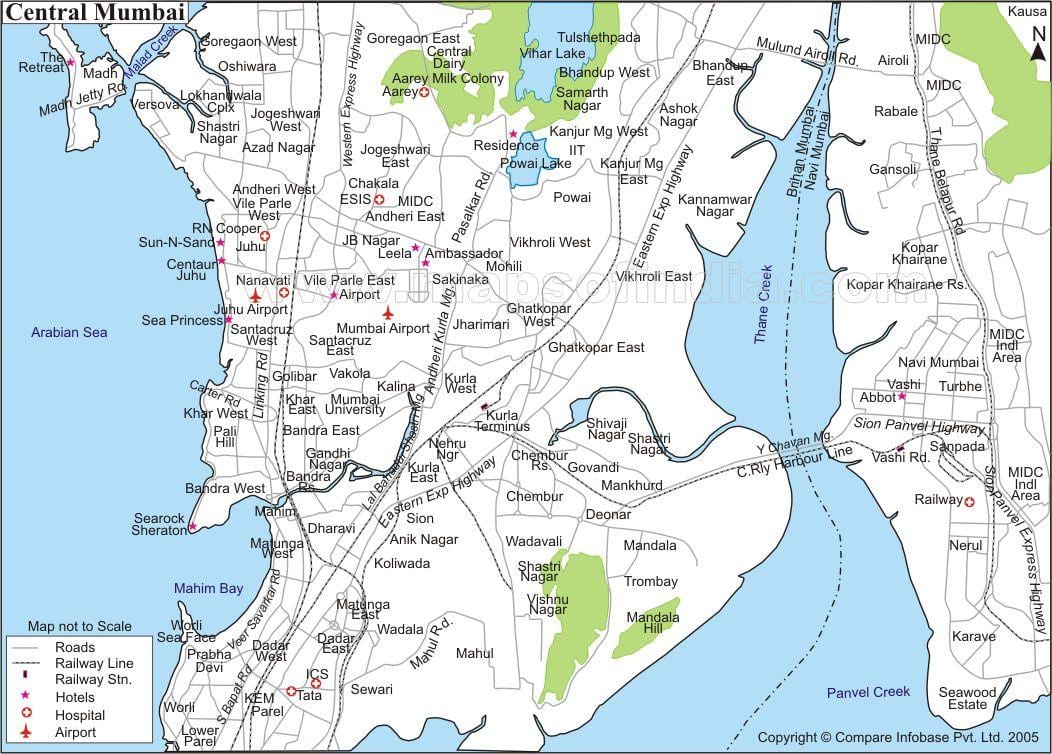 नक्शे के मुंबई सेंट्रल