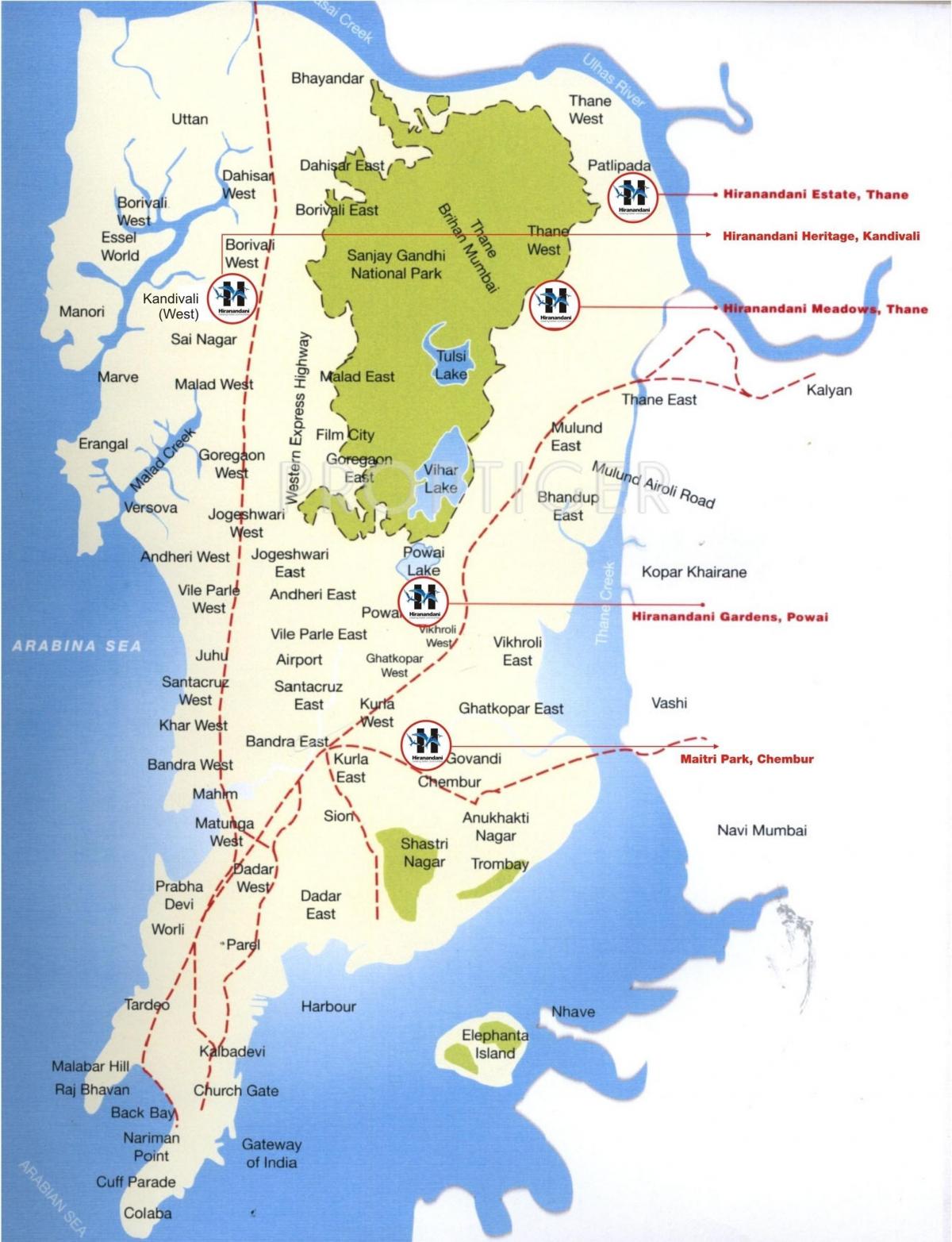 नक्शे के कोलाबा मुंबई