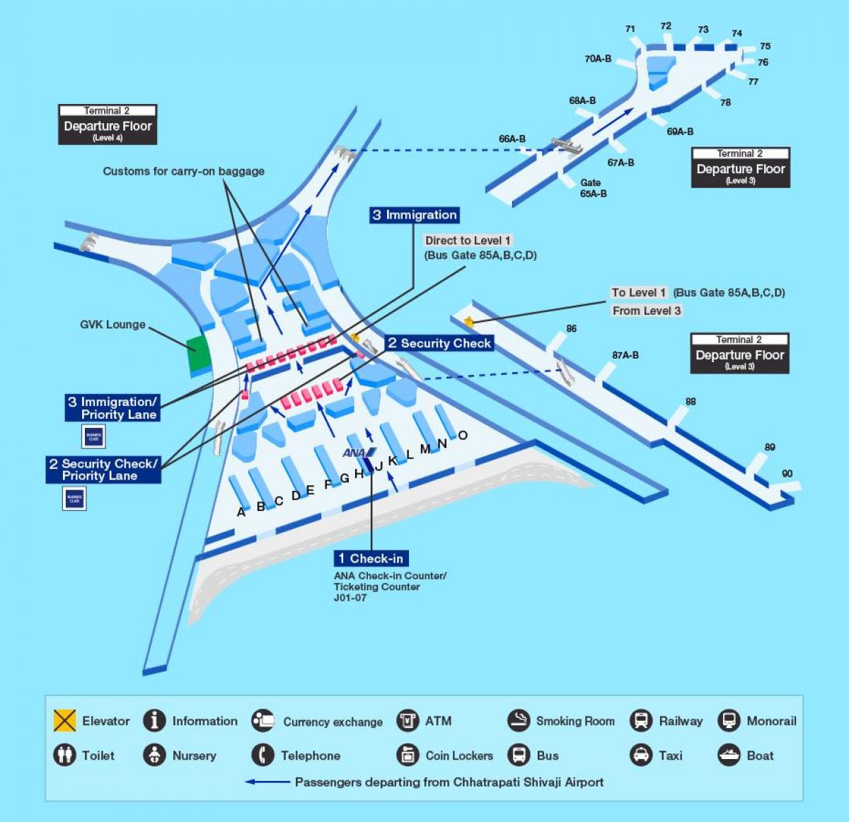 छत्रपति शिवाजी अंतरराष्ट्रीय हवाई अड्डे का नक्शा