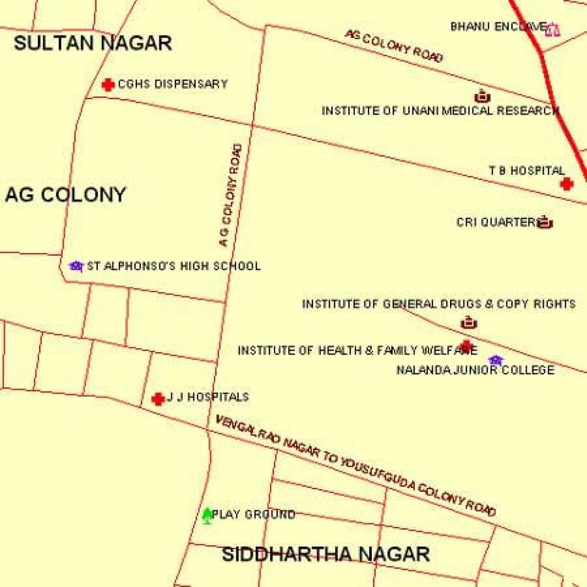 जेजे अस्पताल मुंबई का नक्शा