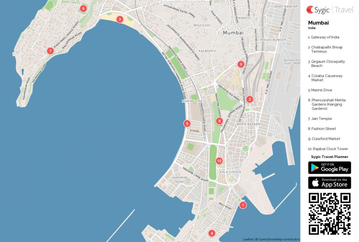 मुंबई में आकर्षण का नक्शा