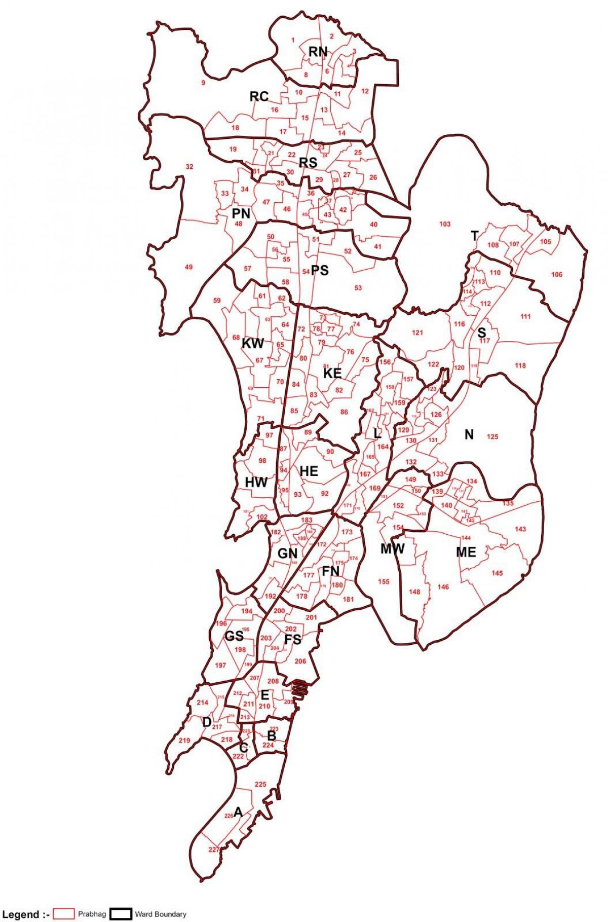 मुंबई मानचित्र क्षेत्र वार