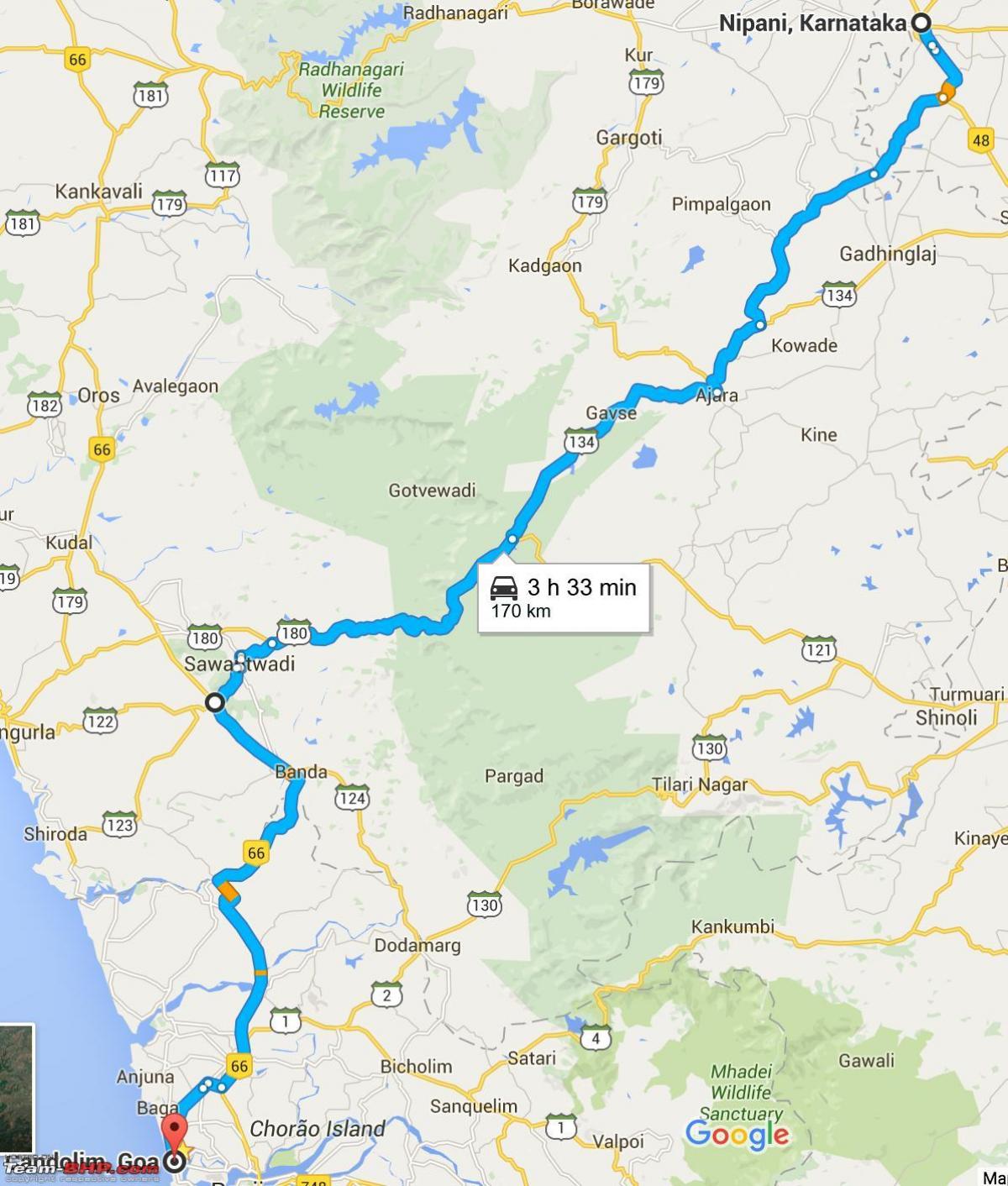 मुंबई गोवा राजमार्ग नक्शा