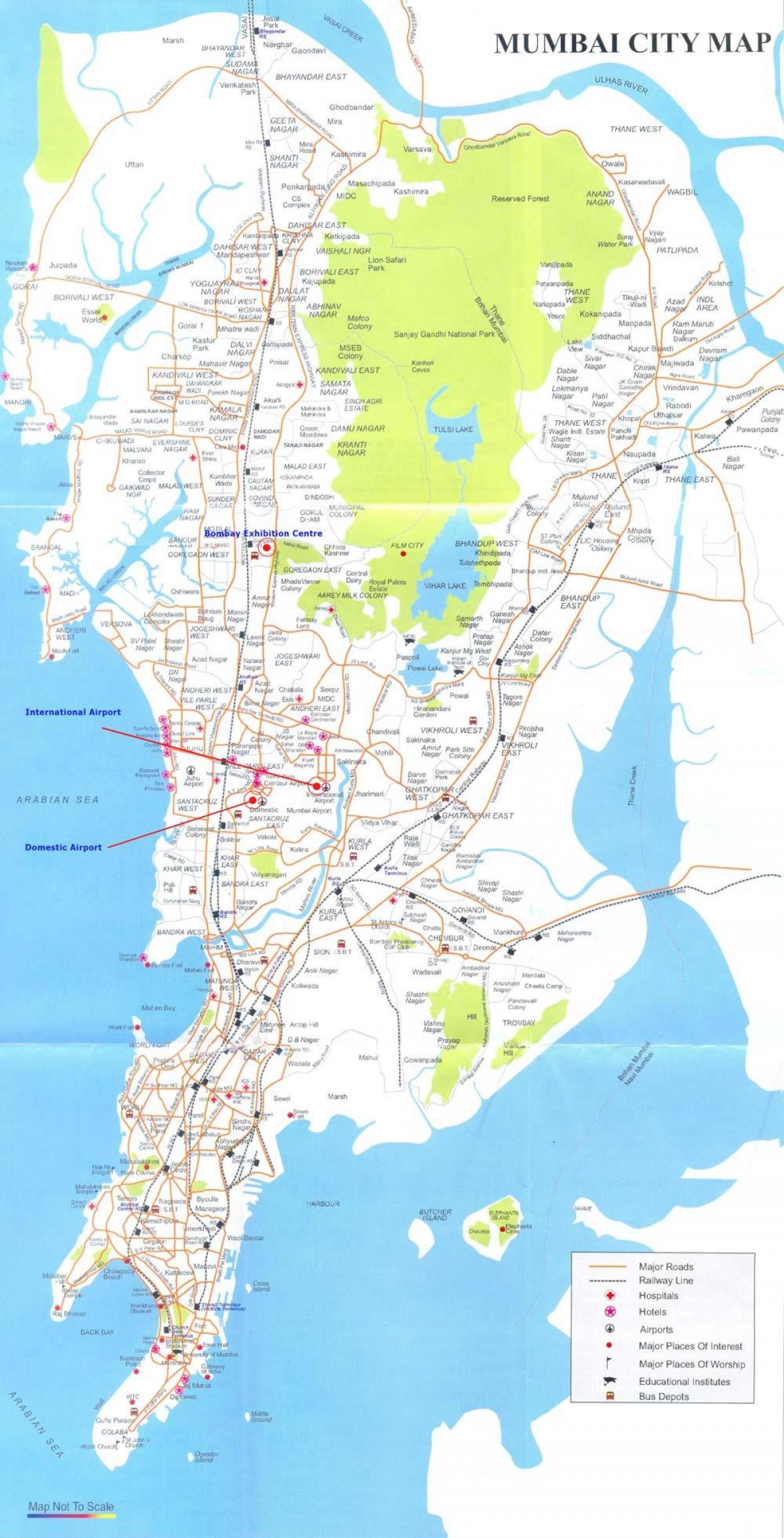 नक्शा मुंबई के थाणे