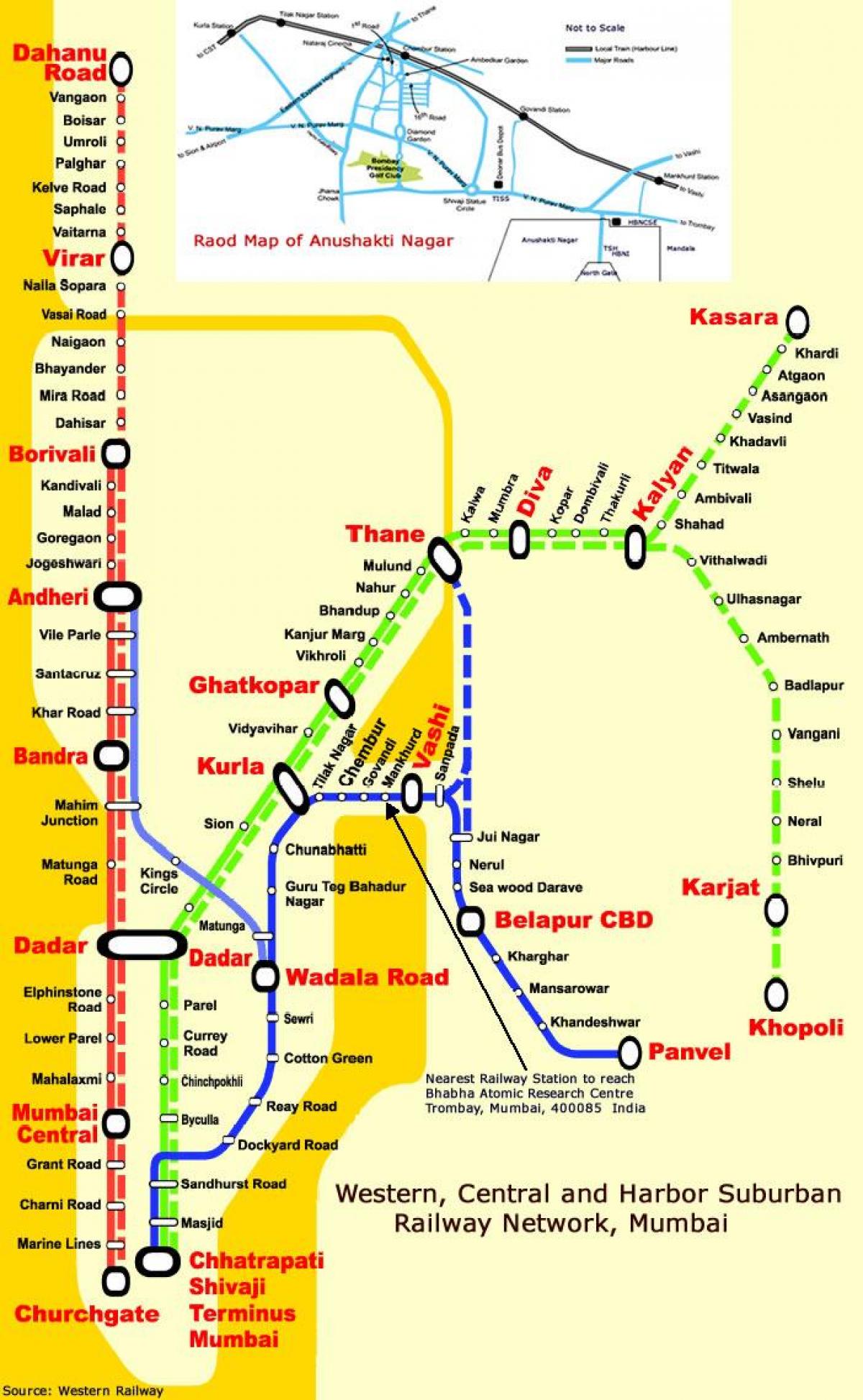 मुंबई सेंट्रल लाइन के स्टेशनों के नक्शे