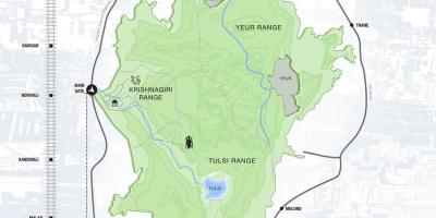 बोरीवली के नेशनल पार्क का नक्शा