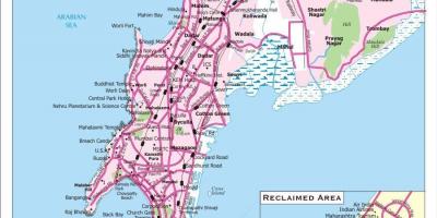 सड़क के नक्शे के मुंबई शहर
