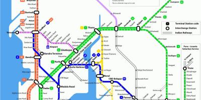 नक्शा मुंबई के रेलवे